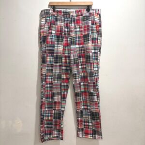 Castaway Nantucket Madras Pants Patchwork Plaid Preppy Grandpa  Men 36x30 Fun